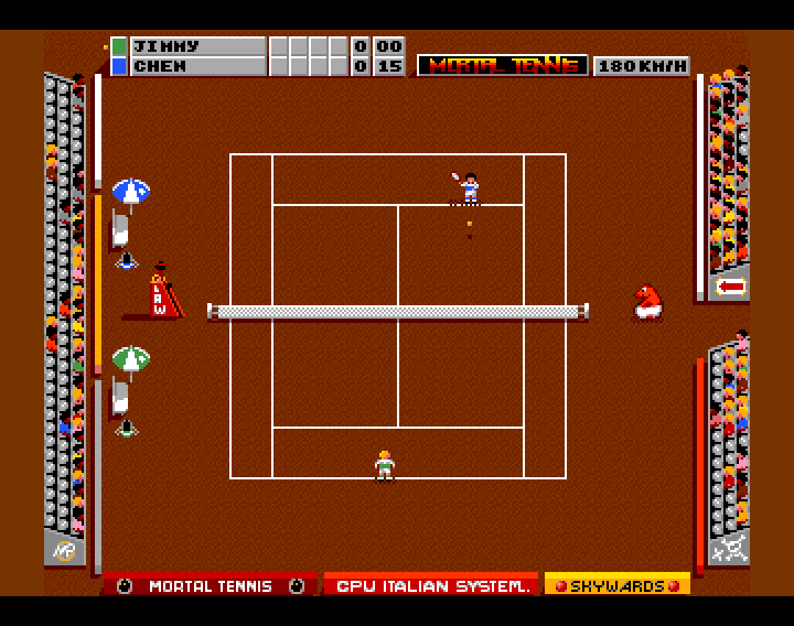 MuseumCommodore's tweet photo. Mikro Mortal Tennis on the Amiga was a wild, over-the-top hybrid that mixed traditional tennis with Mortal Kombat-style violence.

Instead of just winning points, your goal was to literally eliminate your opponent through brutal special moves, fatalities, and bloody finishers. Matches were fast, frantic, and full of humor.

It wasn’t a huge success—but did you love it?