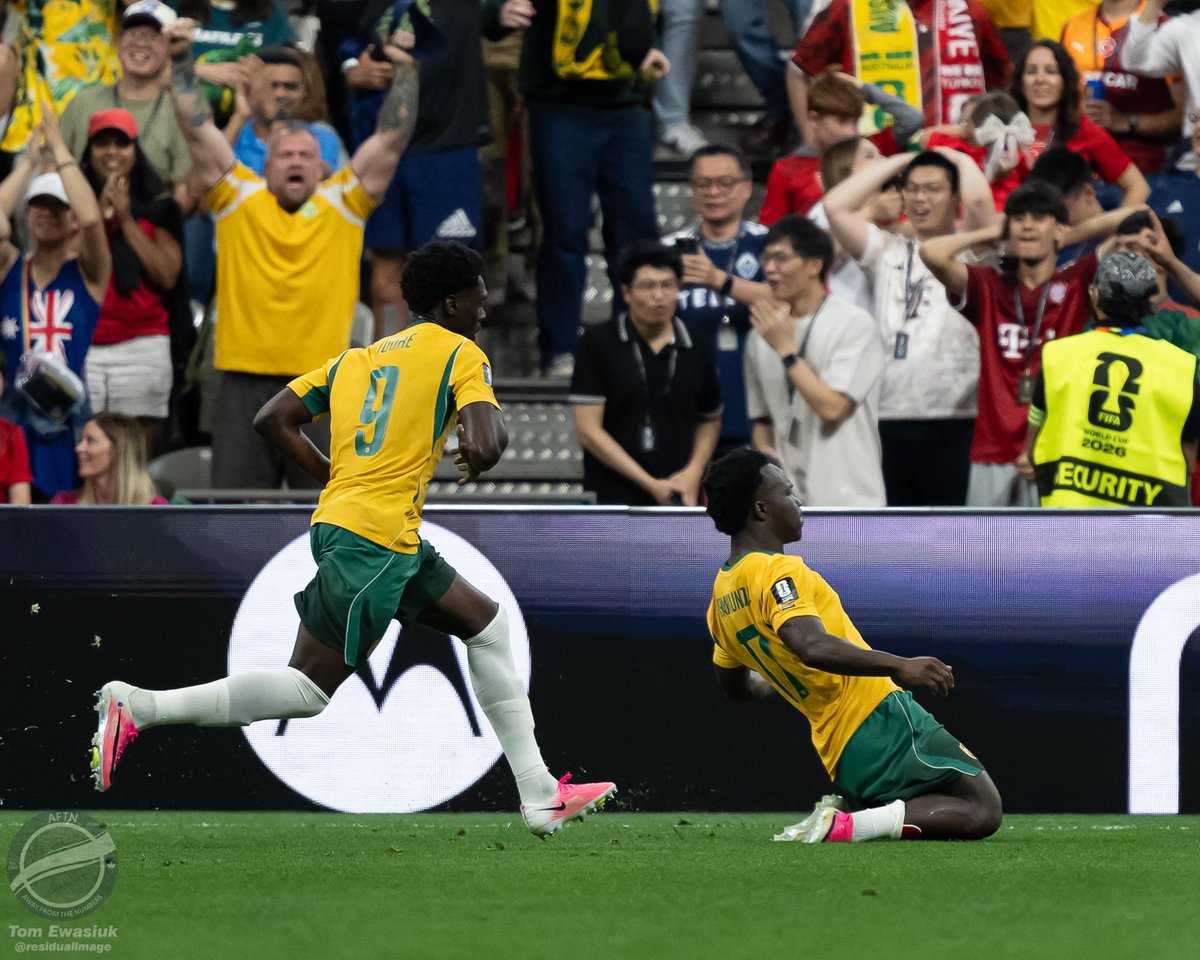 aftncanada's tweet photo. 📸THE STORY IN PICTURES: The atmosphere was electric in @BCPlace on Saturday night as Australia beat Turkiye 2-0 in World Cup action and sent the yellow throngs into ecstasy.

Our @residualimage captured the action for us. Check out his fantastic photos at https://t.co/1oxWxlLLQw https://t.co/zhygBmqzMx