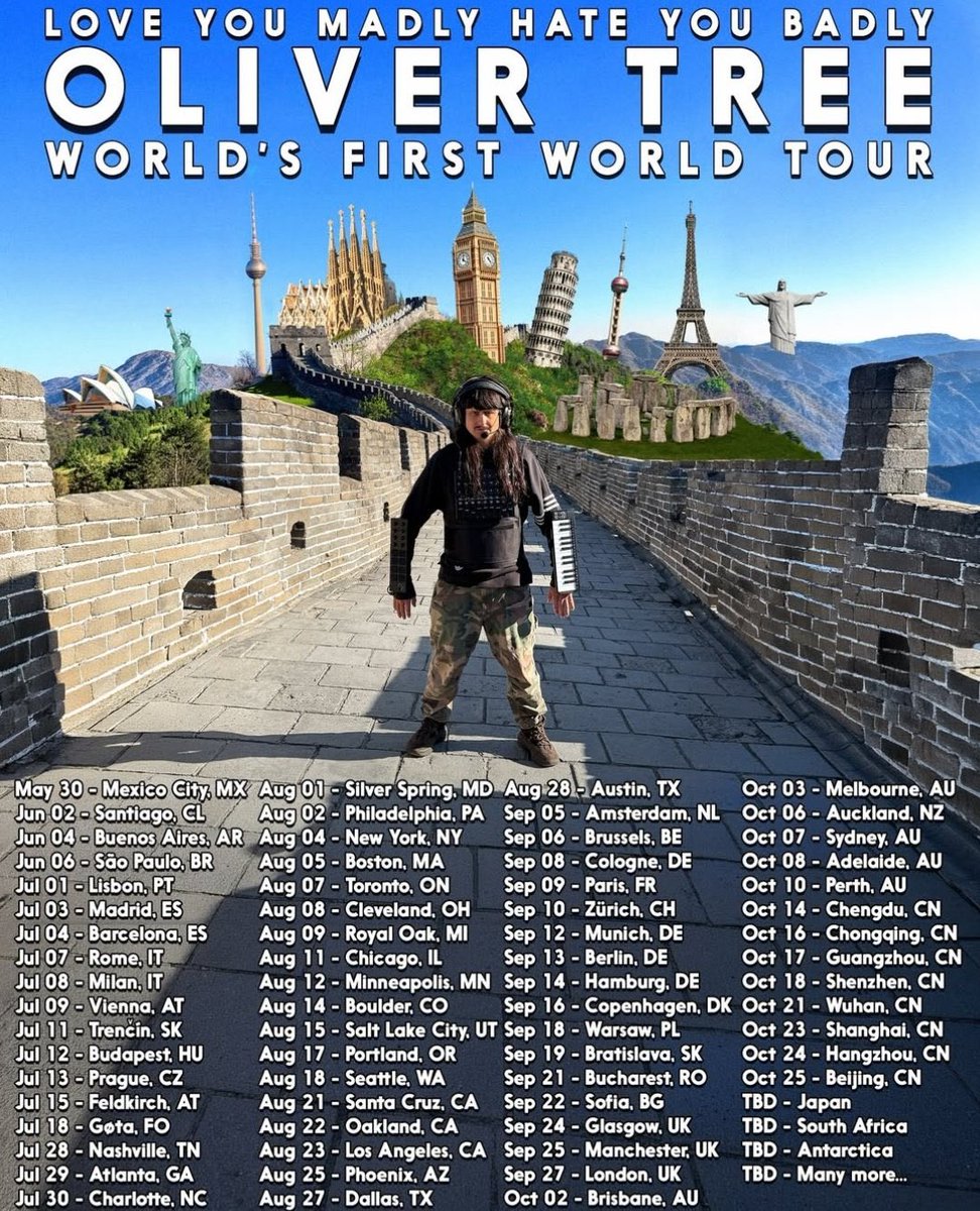 weinthecrowd's tweet photo. Oliver Tree estava apenas no 4º dos 70 shows confirmados da sua primeira turnê mundial. https://t.co/SqSDcfpE2L