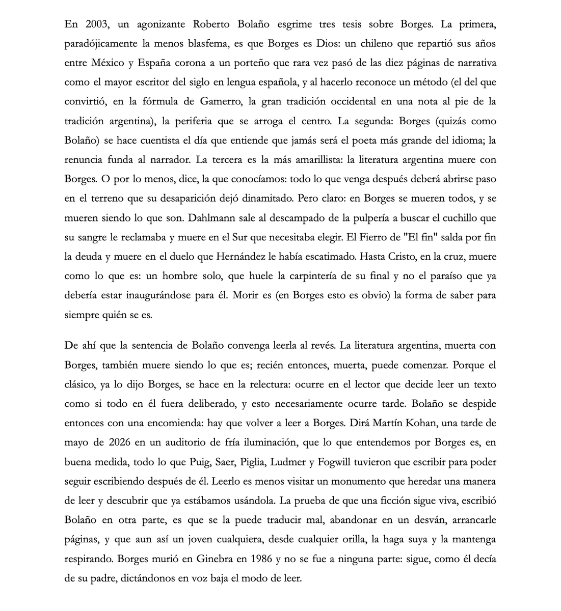 marcos_baratell's tweet photo. sobre Borges, la muerte y la muerte de la literatura argentina. según Bolaño, ¿no? https://t.co/2KPb6VTd7b