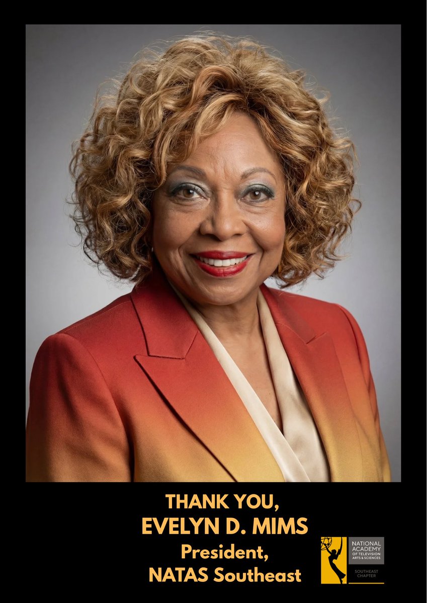 SoutheastEMMY's tweet photo. Thank you, Evelyn D. Mims, for your leadership, service, and dedication to our chapter and its members.

We are deeply grateful for her countless contributions and look forward to her continued service as a Chapter Delegate.

#NATASSE #SoutheastEmmys #TelevisionExcellence https://t.co/pLxKTNiGBz