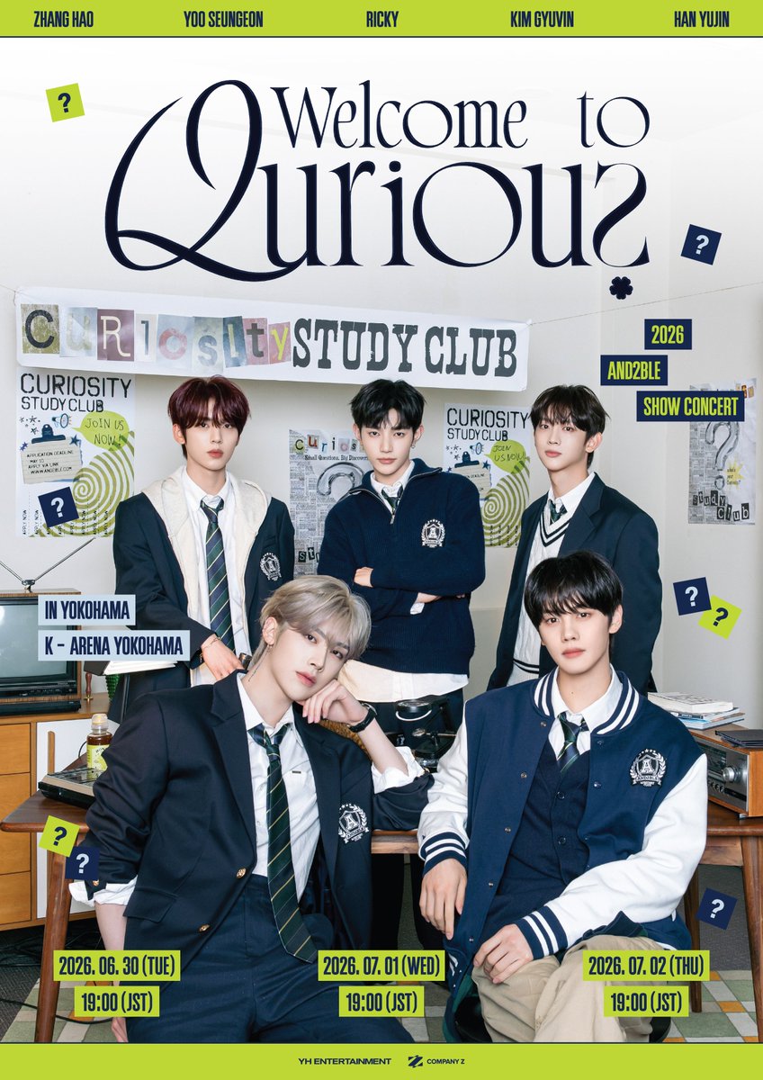 AND2BLE's tweet photo. <2026 AND2BLE SHOW CONCERT : Welcome to Qurious> in Yokohama
 
📍 Kアリーナ横浜
📆 2026.06.30 (火) - 07.02 (木)
OPEN 17:00 / START 19:00
 
<2026 AND2BLE SHOW CONCERT : Welcome to Qurious> in Kobe
📍GLION ARENA KOBE
 
📆 2026.07.11 (土)
OPEN 18:00 / START 19:00
📆 2026.07.12 (日)
OPEN 15:00 / START 16:00
 
🎫 一般発売
6/15(月) 14:00〜
e+（イープラス）、Qoo10、チケットぴあ、ローソンチケットにて販売開始！
 
AND2BLE初の日本公演をお見逃しなく🔥
 
#AND2BLE
#AND2BLE_SHOW_CONCERT #WelcomeToQurious