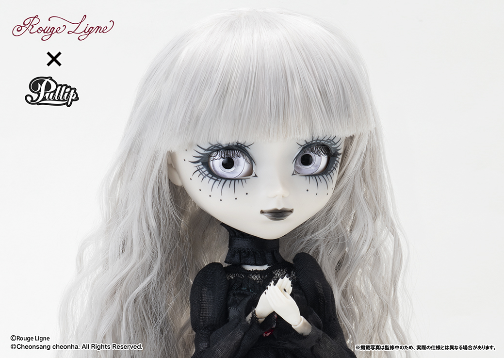 jgroove_toys's tweet photo. 🖤新商品のお知らせ🖤
2026年11月発売予定新商品
Rouge Ligneコラボ第2弾❣
闇の女神『nuit（ニュイ）』が登場✨
ゴシック＆ロリータスタイル❣幻想的な物語の世界をお楽しみください🌙
https://t.co/VhE7pRfe3A
または #プーリップ お取り扱い店で！😊
#rougeligne
@Illustrator_yoh https://t.co/CAECytudOV