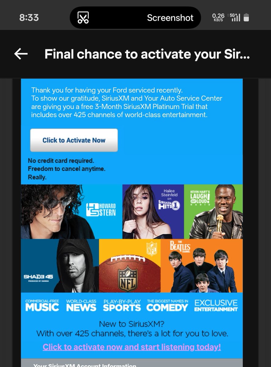 Snuffy239's tweet photo. @SIRIUSXM no one wants your shitty service not even for free.... You should have paid @JimNorton  what he wanted and you may have retained more customers. No need to remove me from your promotional emails, I've blocked them. @notsam @travistefft https://t.co/91yOfHXErI