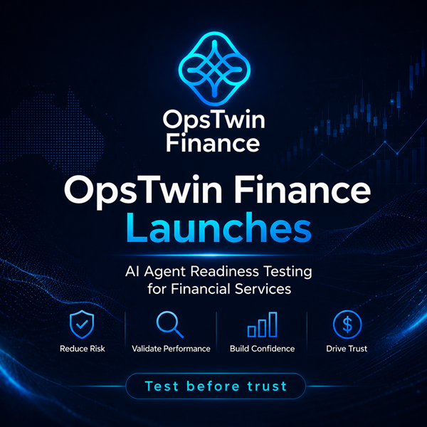 austfintech's tweet photo. OpsTwin Finance launches AI Agent readiness testing for #financialservices
https://t.co/FPocvyspdD #AI #artificialintelligence #AInews #technology #tech #australianfintech #fintech #fintechnews #AgenticAI #AIagents #startups #startupnews #australianstartups #fintechstartups https://t.co/b4C8PahtAZ