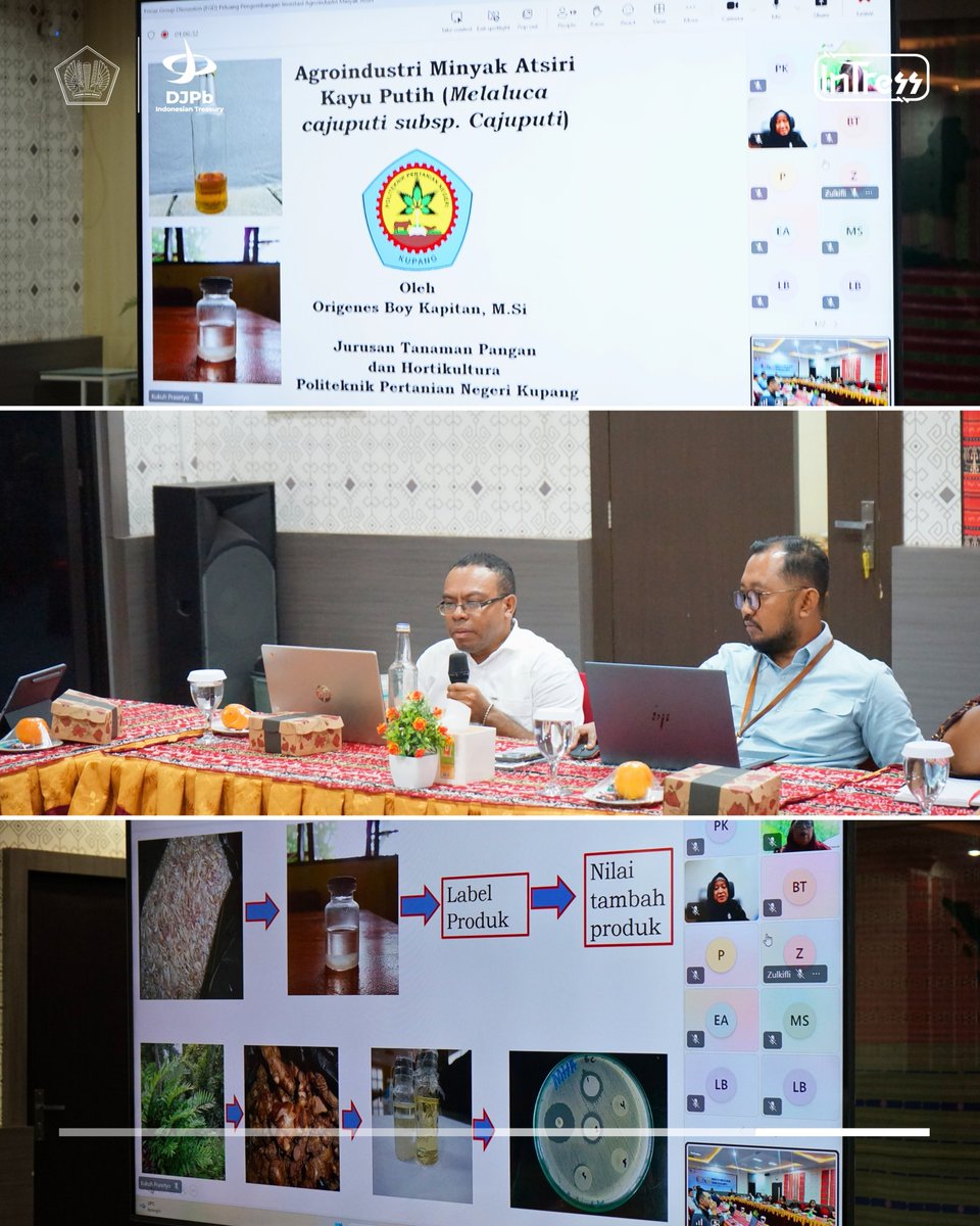 djpbntt's tweet photo. Kanwil DJPb Provinsi NTT menyelenggarakan Focus Group Discussion (FGD) Peluang Investasi Daerah Agroindustri Minyak Atsiri sebagai bagian dari pelaksanaan peran Financial Advisory dan penyusunan Analisis Potensi Investasi Daerah (APID) Tahun 2026. Kegiatan ini mempertemukan https://t.co/82BU7SkdxK