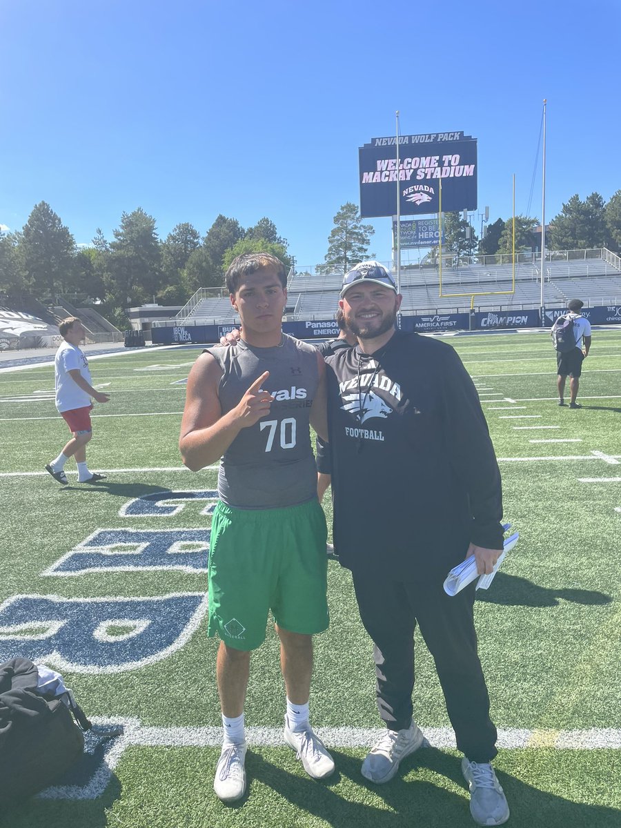 MicahMandracken's tweet photo. Had an amazing time at the Nevada FB camp today💪🏽💪🏽! @Kiai_Keone @JOHNSON35BOY @jakebelz @CoachChoateFB @BJ_Robrtsn https://t.co/uLmeH0T5D5