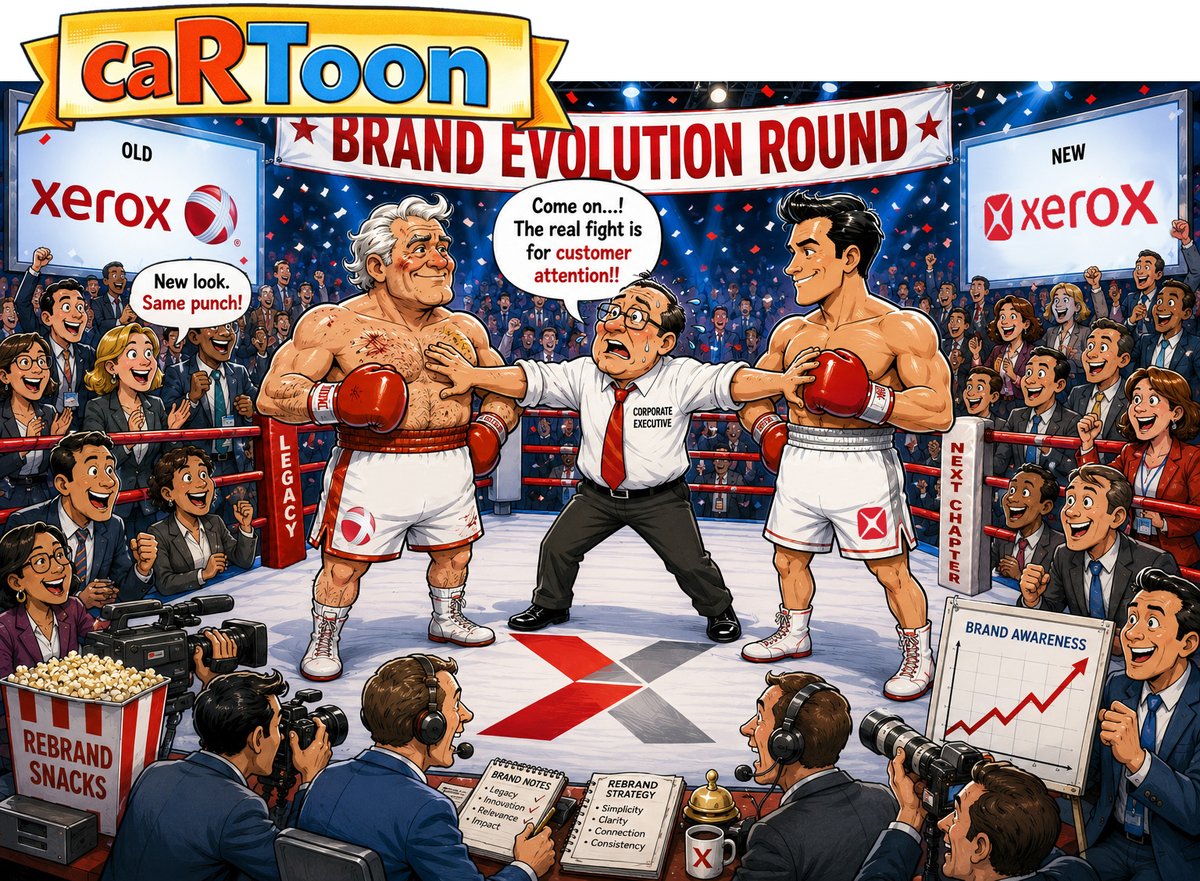 rtm_world's tweet photo. A fresh logo enters the ring—but this isn’t a knockout contest, it’s a battle for mindshare. 🥊
Xerox is stepping into the next round with its eyes on the customer-attention belt.
#Xerox #Lexmark #Rebrand #PrintingIndustry #BrandEvolution #CustomerAttention https://t.co/Q5y9VaDRkC