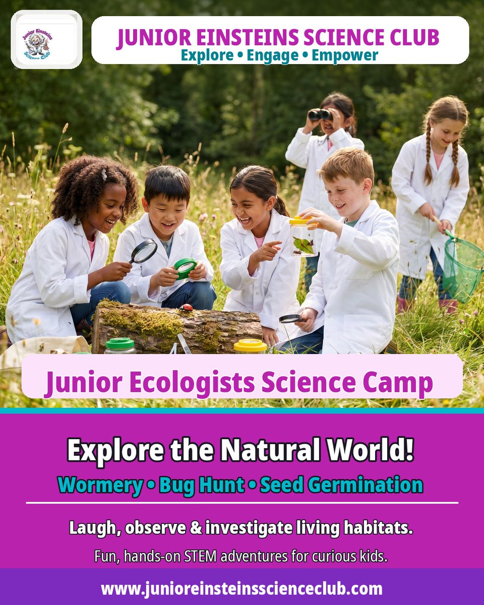 JuniorEinsteins's tweet photo. Junior Einsteins Science Club® Camps
https://t.co/MgXoL2ugrS
#junioreinsteins #STEMeducation #kidscamp #sciencecamp #funforkids #kidsactivities #juniorecologists https://t.co/nDOHSQjvnI