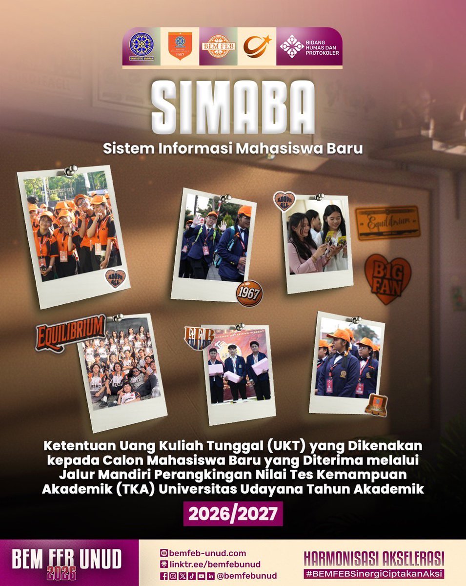 bemfebunud's tweet photo. SIMABA: Ketentuan Uang Kuliah Tunggal (UKT) yang Dikenakan kepada Calon Mahasiswa Baru yang Diterima melalui Jalur Mandiri Perangkingan Nilai Tes Kemampuan Akademik (TKA) Universitas Udayana Tahun Akademik 2026/2027

Halo Civitas Ekonomi! 🙌🏻 https://t.co/DaxVJ28qGL