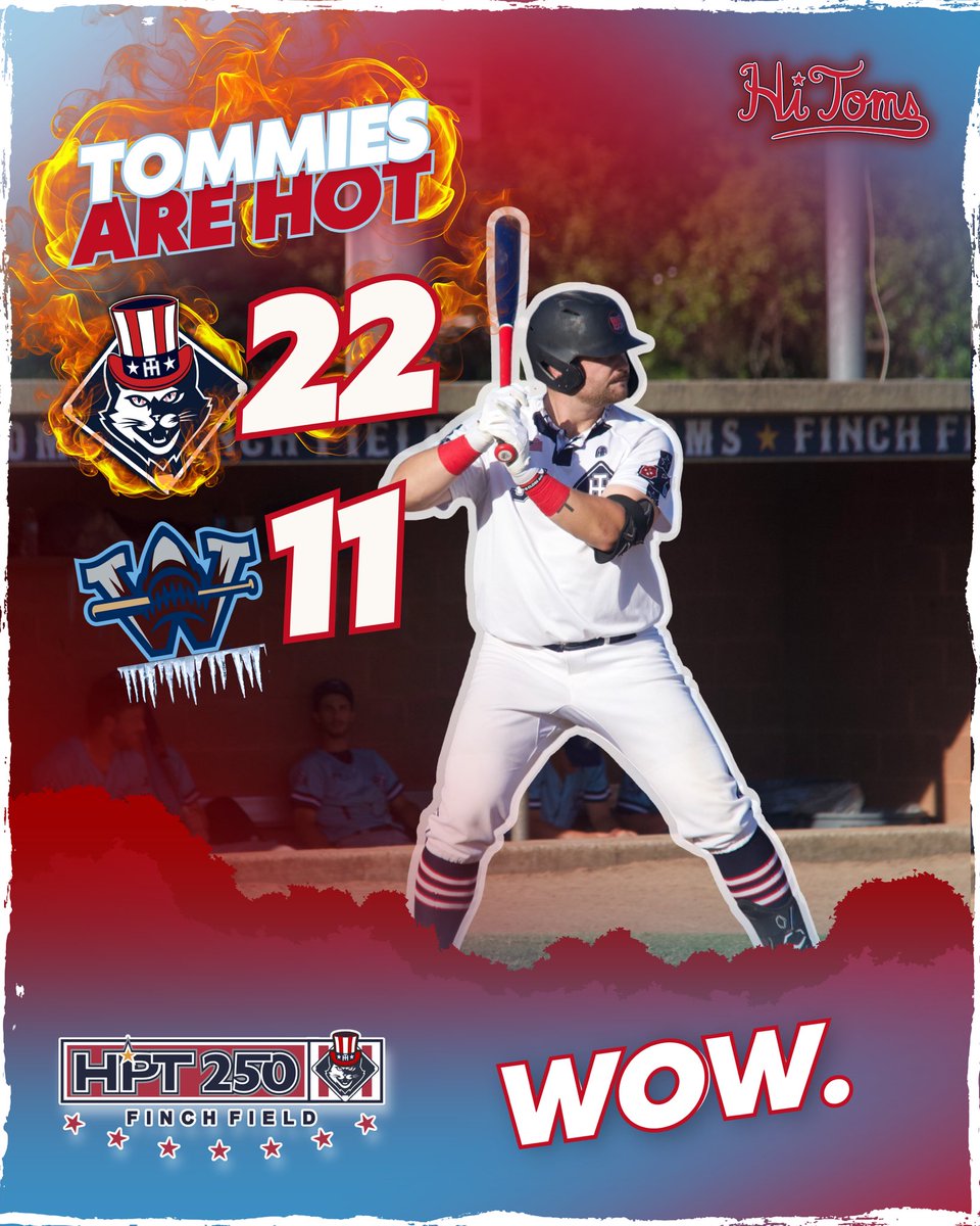 HTHiToms's tweet photo. The bats were hot tonight! HiToms get the win over the Sharks 🔥 https://t.co/V5cYxWYP08