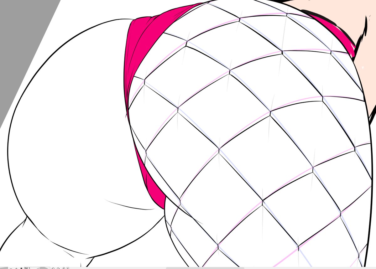 _chibow's tweet photo. 網タイツを手描きで描く
クロスしてるところを少しずらす
凄くめんどくさいのだ
うまくいかなかったらやめる https://t.co/3PWvAU4AJR