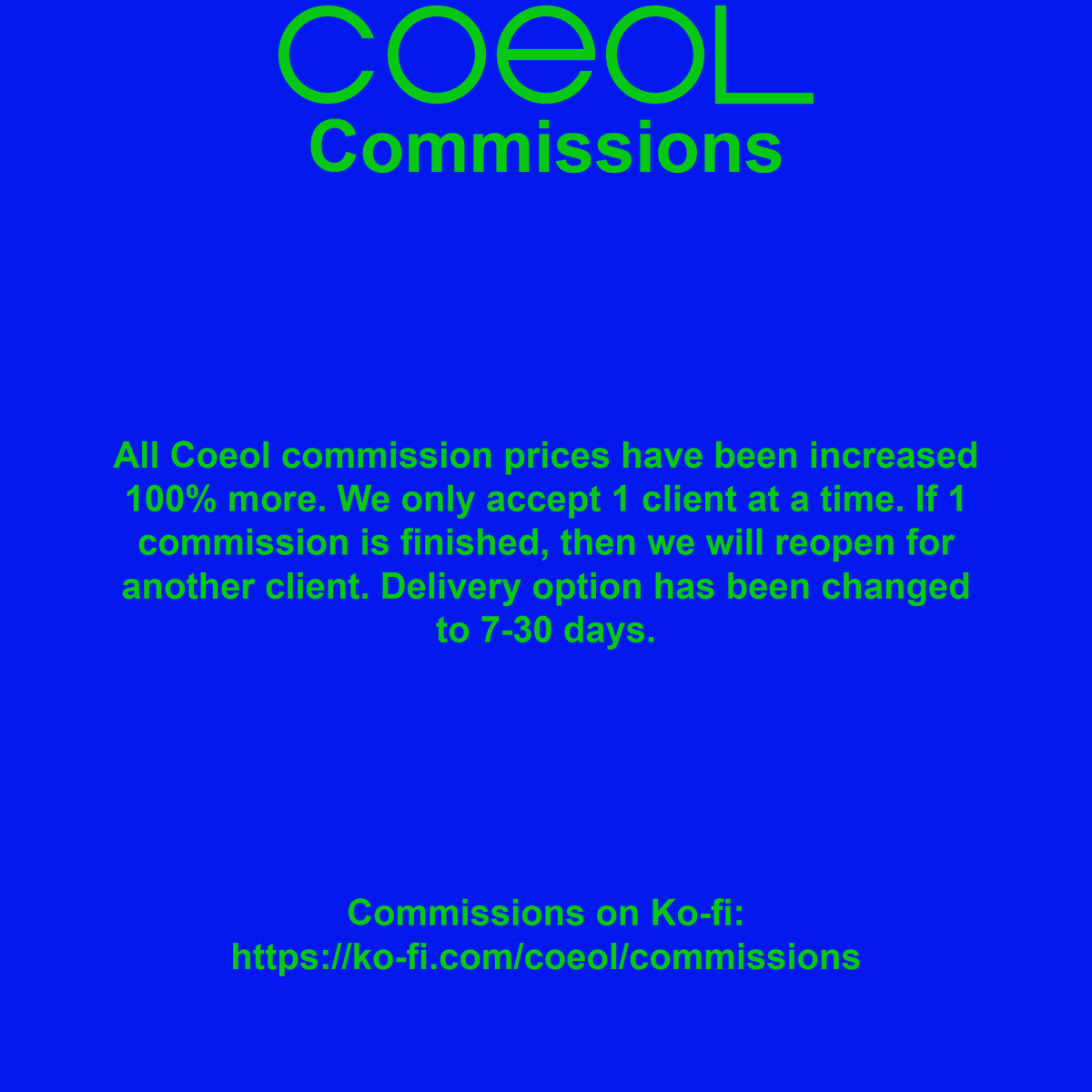 CoeolMedia's tweet photo. Coeol commission update on June 14, 2026

Commissions on Ko-fi: https://t.co/vFdq96rJpX

#Coeol #Commissions #Commissionsopen #Kofi https://t.co/UC987HzIGz