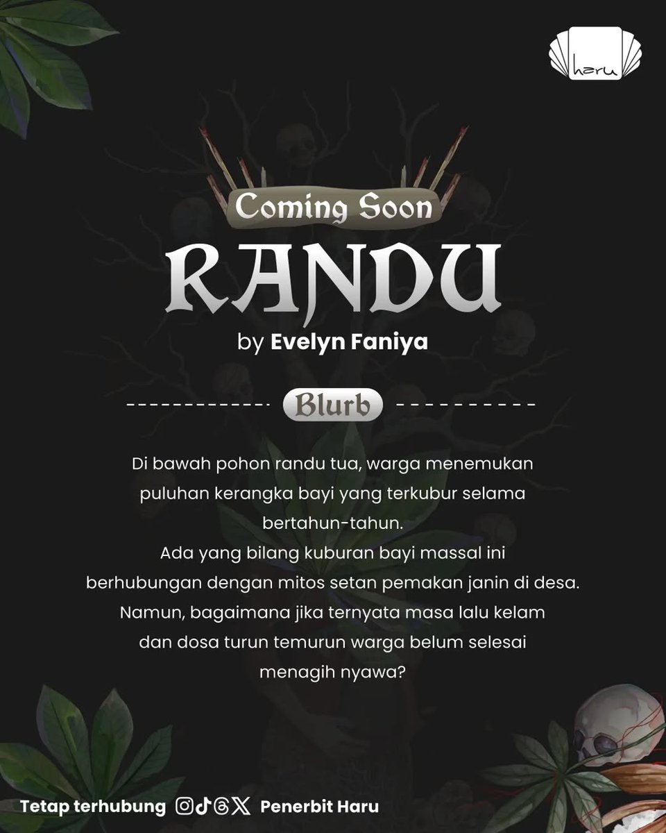 penerbitharu's tweet photo. Sebuah desa memiliki mitos yang tidak semua orang ingin ceritakan dan dengar. 

Katanya, sesosok wanita tua dengan kebaya merah dan jarik penuh darah berkeliaran di seluruh sudut desa untuk mencari perempuan hamil. https://t.co/w38YklNOk7