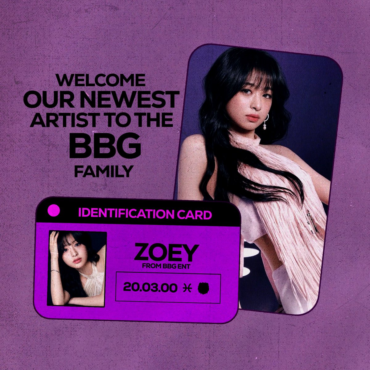 BBG_OFC's tweet photo. [BBG - NEW ARTIST] 

ZOEY 조이
N-IDOL
2000.03.20

#ZOEY #조이
#BBGENT @BBG_OFC https://t.co/4GVwh5rNti