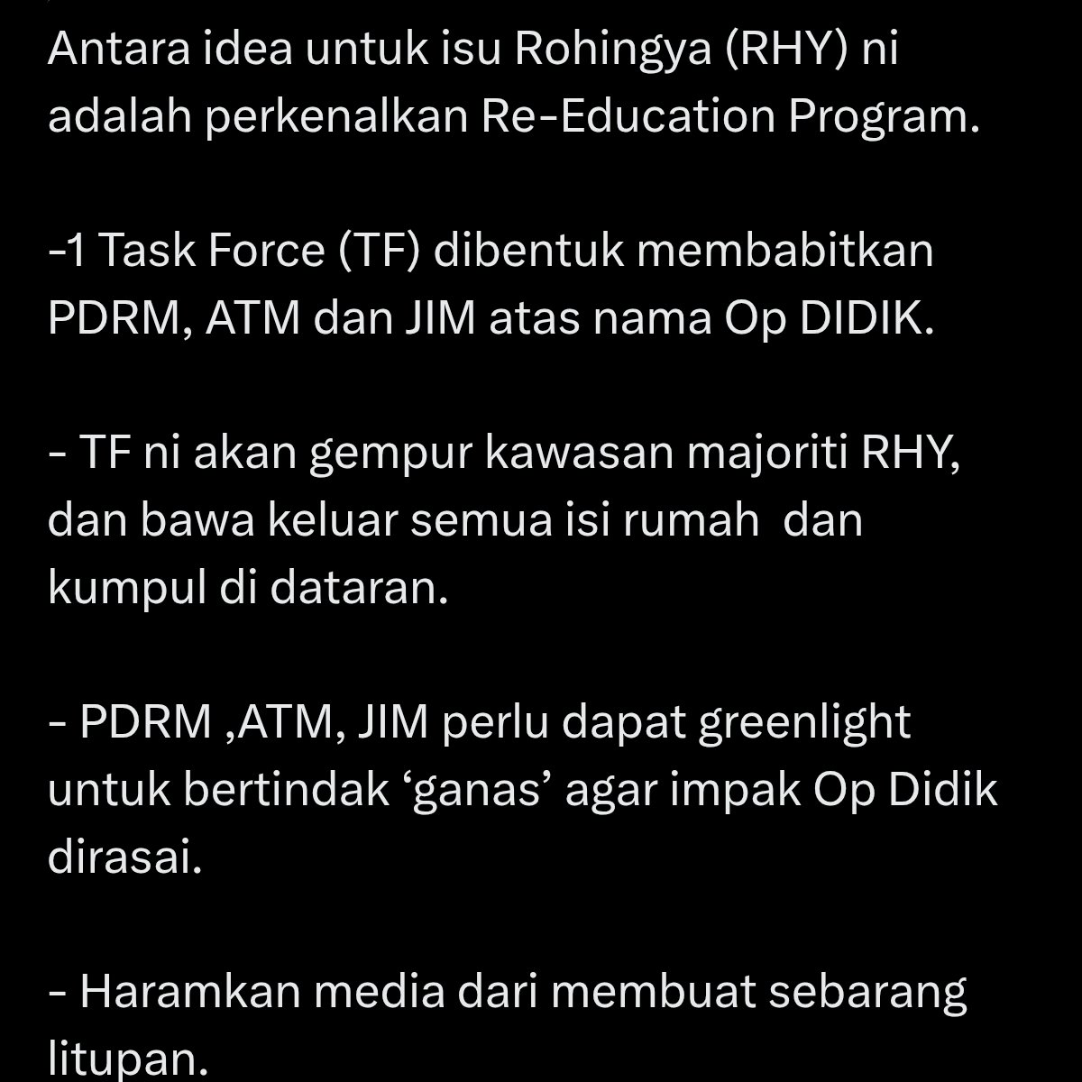 Simple_Peasant1's tweet photo. Bertindak ganas and banning news sites from reporting on what is happening is asking for actual murdering of children. What do you think is going to happen https://t.co/3QQQjwQ6De