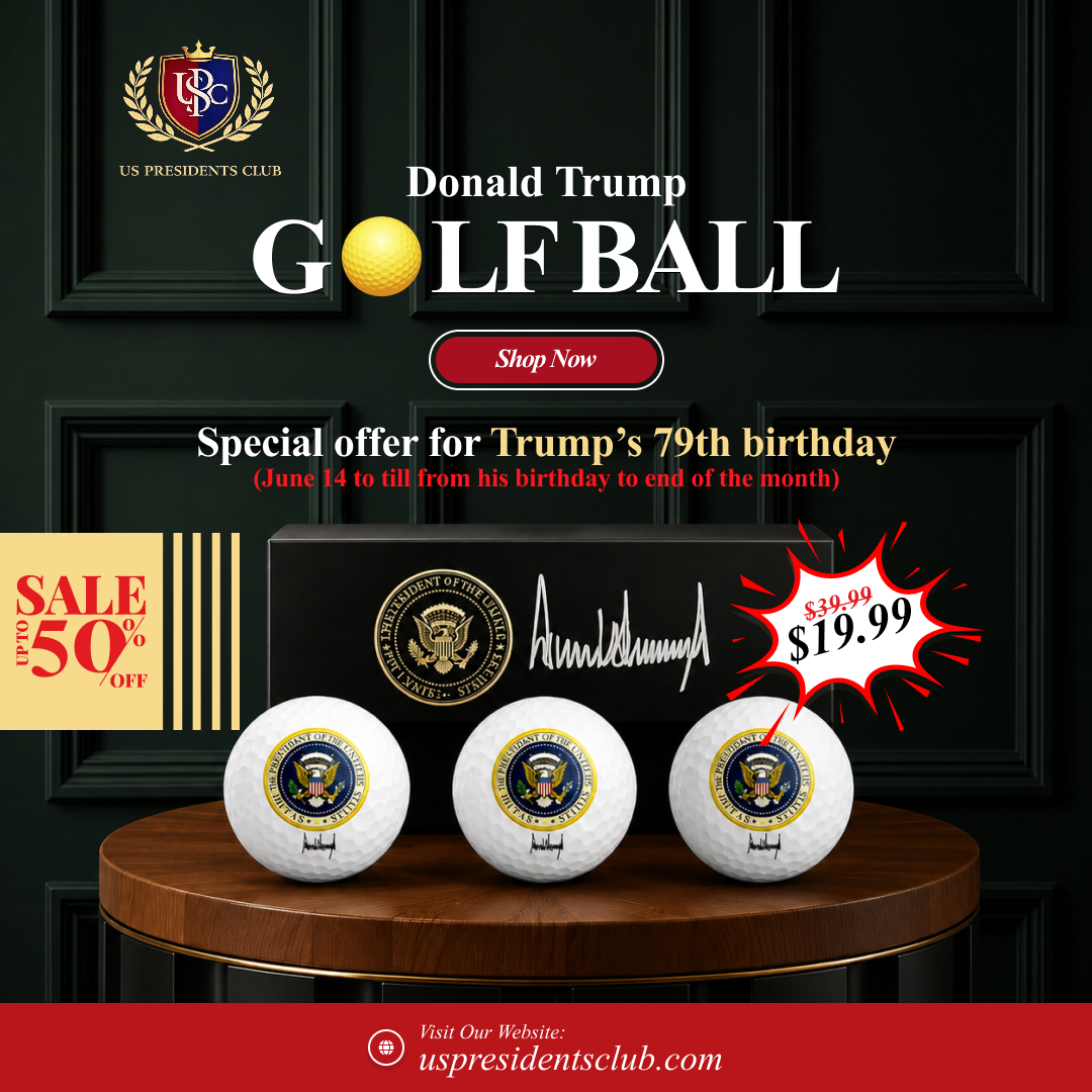 USPresidentClub's tweet photo. ⛳🔥 SPECIAL BIRTHDAY SALE – UP TO 50% OFF! 🔥⛳

🎉 Special Offer for Trump's 79th Birthday
💥 Was $39.99 — NOW ONLY $19.99
⏰ Limited-Time Promotion

🛒 Shop Now:
https://t.co/IdnFkycHKU

#USPresidentsClub #TrumpGolfBalls #GolfCollectors #PresidentialMemorabilia #GolfLife https://t.co/2HbV4i5aXc