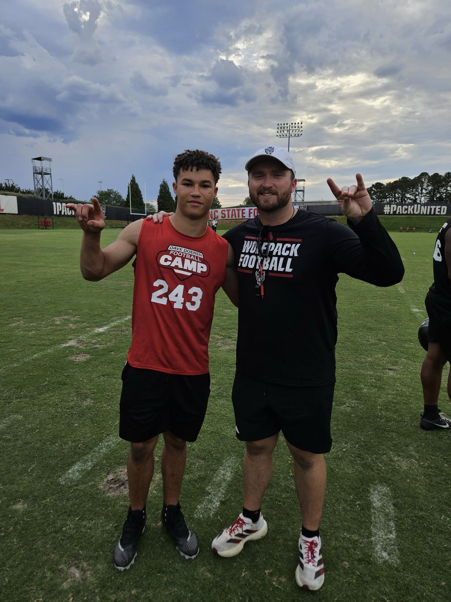 CassiusEva3783's tweet photo. Very grateful to be able to compete at NC state today. Thankful for all the coaches and staff that made this such a memorable experience! @PackFootball @HewittJarrod https://t.co/fQE50ZIl1u