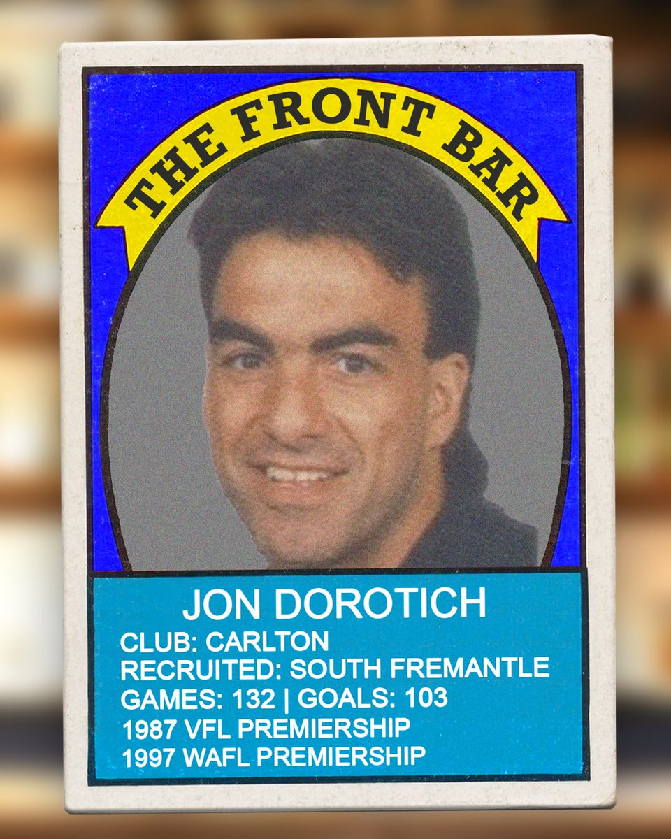 thefrontbar7's tweet photo. A star in the west who became a Carlton premiership favourite.

Jon Dorotich is joining us this week! 🏆

#TheFrontBar | Wednesday | 8.30pm AEST 📺 https://t.co/gGoIBi4Wjq
