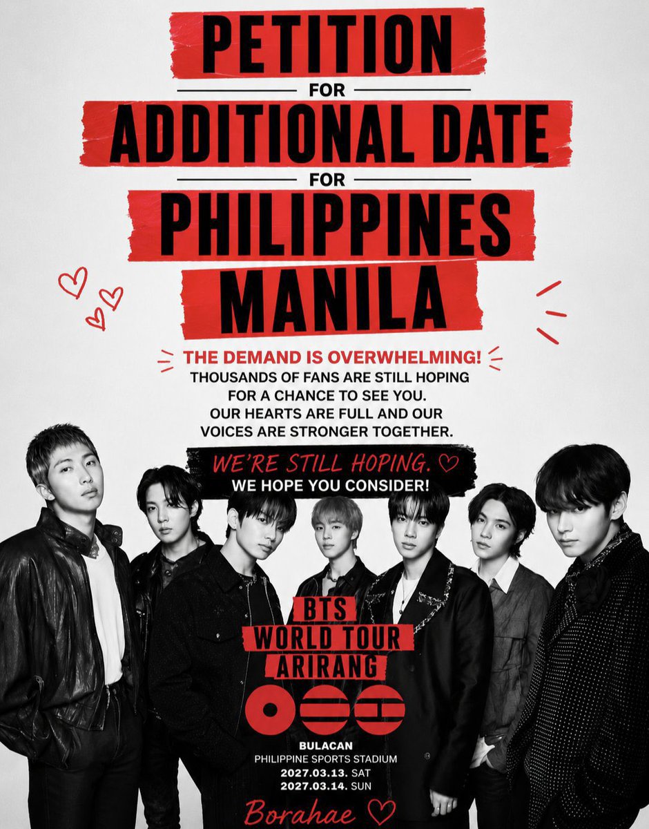 ijk3u's tweet photo. RT &amp; REPLY !!

credits to the owner of the picture

#BTS_ARIRANG_TOUR #BTSinManila #AddManilaDay3 #PhilippinesNeedsAnotherDate #ARMYsAreWaiting #Borahae https://t.co/wWbnRXwUrF