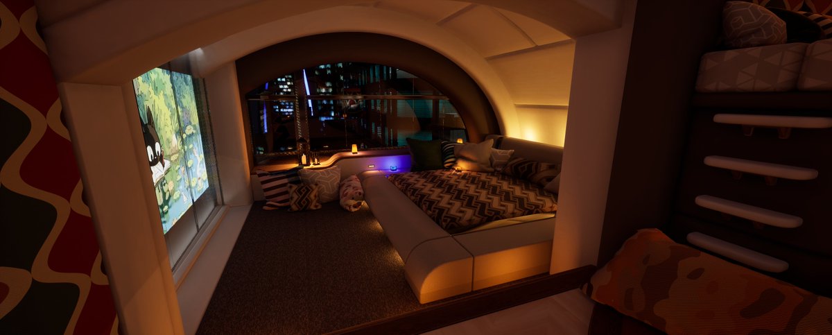 Lasyusha_'s tweet photo. I got curious to how #LuminousHotel by #QuickBrown would look in #UnrealEngine5, It is still a work in progress. #VRChatWorld https://t.co/lBrRozQdyB