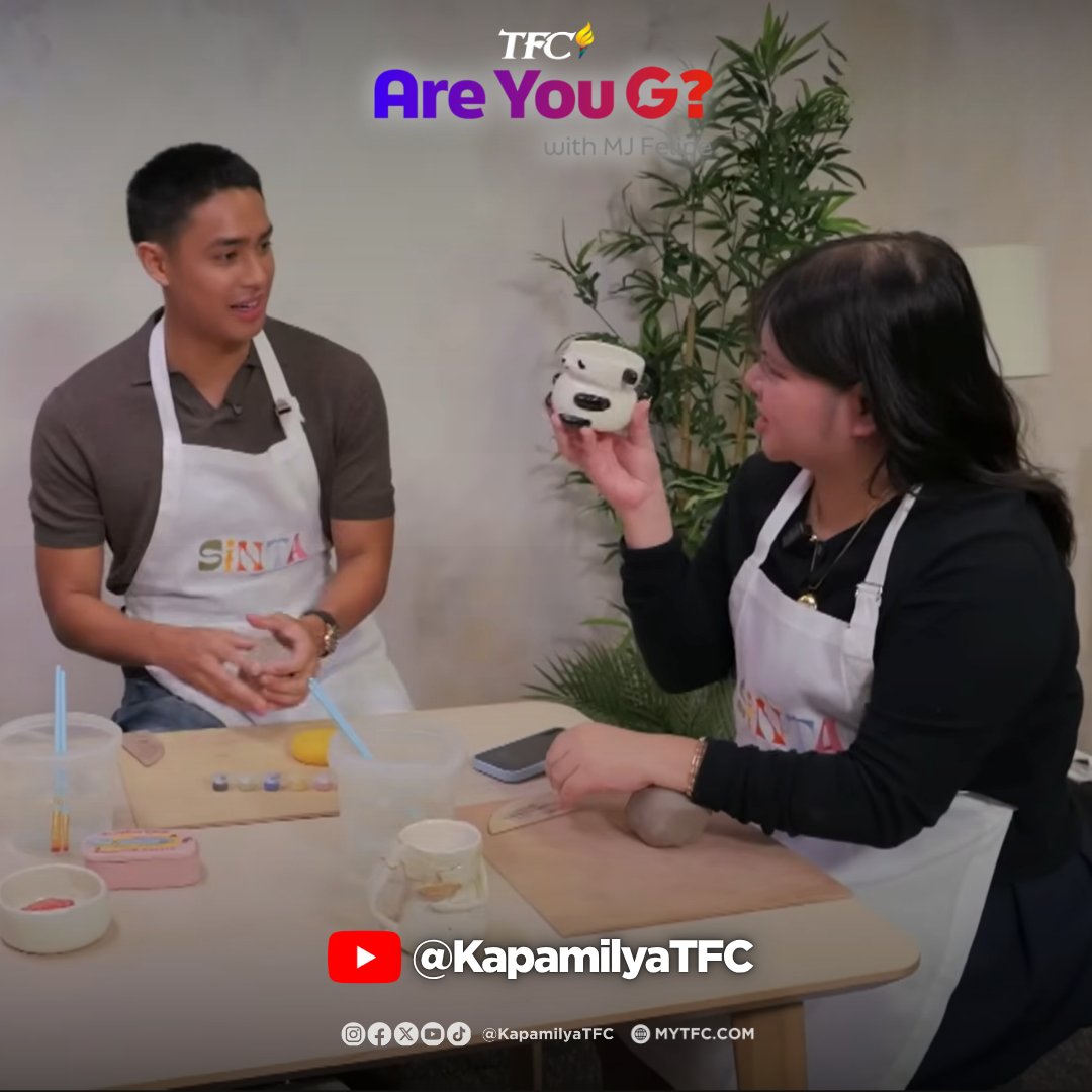 KapamilyaTFC's tweet photo. Pottery, but make it @donnypangilinan style. 👀🫶

From shaping clay to sharing fun moments and @bellemariano02 stories, this episode is full of charm! 🎥✨
#AreYouG S2 with @mjfelipe via TFC’s YT! 📺✨
@StarCinema 
#AreYouGS2 #AreYouGDonnyPangilinan #DonnyPangilinan #TayoSaWakas https://t.co/O9TDt7up7R