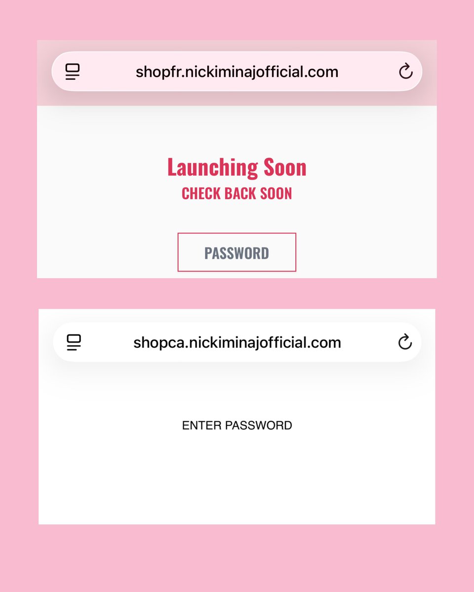 nmcaviar's tweet photo. Both @NICKIMINAJ's French and Canadian official shops remain locked to date. https://t.co/K8NXGZ0jYe
