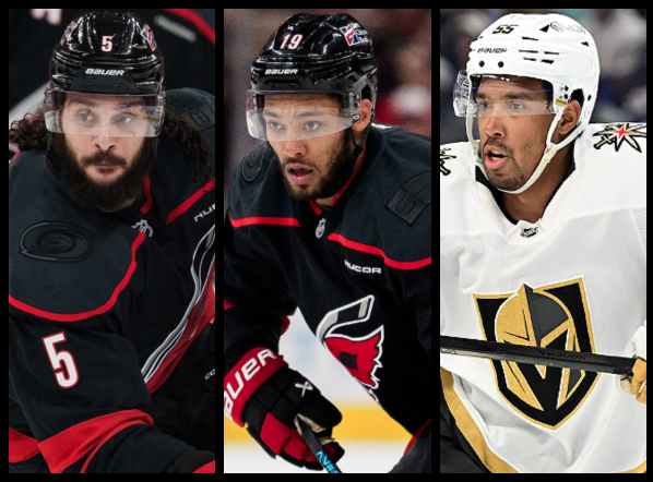 RoySalame's tweet photo. THE 2026 STANLEY CUP FINAL
Jalen Chatfield and K'Andre Miller vs. Keegan Kolesar
(1) (2) Carolina Hurricanes vs. (4) (13) Vegas Golden Knights.
The Carolina Hurricanes finished # 1 in the Eastern Conference, and # 2 in the League, while the Vegas Golden Knights finished # 4 in the Western Conference, and # 13 in the League for the 2025-2026 NHL season.
Keegan Kolesar became the 10th black hockey player in NHL history to win the Stanley Cup when he won it with the Vegas Golden Knights in 2023, and he could win it again with Vegas in 2026, unless he gets stopped by Jalen Chatfield and K'Andre Miller of the Carolina Hurricanes, and they become the 11th and 12th black hockey players in NHL history to win the Stanley Cup. The rest-Grant Fuhr, Eldon Reddick, Dustin Byfuglien, Ray Emery, Jamal Mayers, Johnny Oduya, Trevor Daley, Devante Smith-Pelly, and Madison Bowey. Jalen Chatfield and K'Andre Miller would also become the 2nd and 3rd U.S. born black hockey players to win the Stanley Cup. The first was Dustin Byfuglien with the Chicago Blackhawks in 2010.