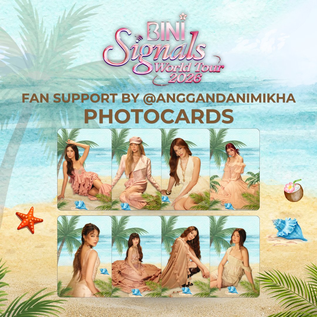 anggandanimikha's tweet photo. BINI Signals World Tour 2026 Fan Support
Day 1 Manila

Blush-inspired photocards 
Fan support by: @anggandanimikha

- Like and RT
- Strictly 1:1 Ratio, limited quantity
- Open for trades 
- Location and time: TBA

See you, blooms! 🌸
#BINI #BINI_SIGNALS_TOUR https://t.co/FhxBUlofvc
