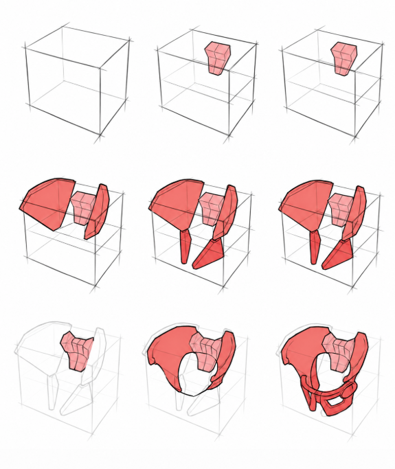 ChromaFlowx's tweet photo. The pelvis is a box wearing armor. https://t.co/s86yNPanDw