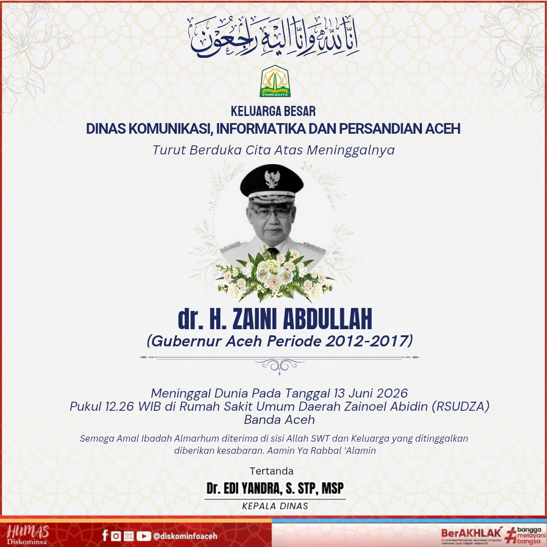 DiskominfoAceh's tweet photo. Inna lillahi wainna ilaihi raajiun https://t.co/zah8Qi9NZS