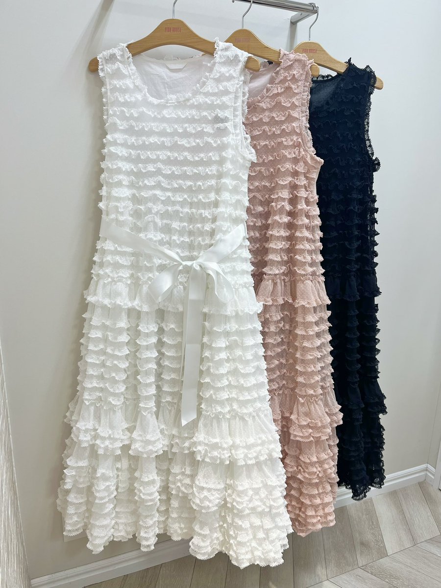 ✨ノースリーブドットチュールロング丈ワンピース✨ color シロ