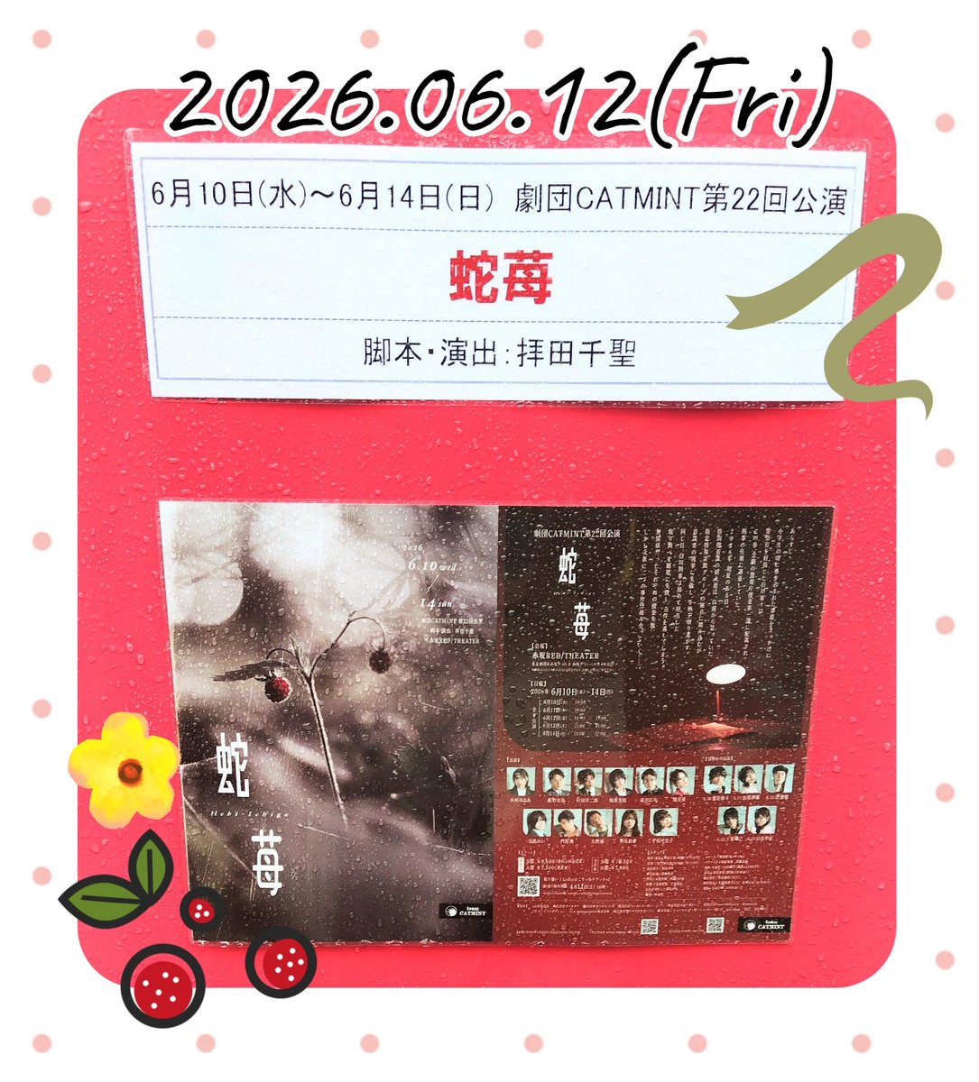 vlo_lf's tweet photo. 6/12🐍🍓
刑事モノ好き＋バディというニコイチ好きに刺さる設定。取調室という空間でも、今回はワクワクが勝る中、少しずつCATMINTさんの世界に沈んでいく。

助ける、守る、正義、とは。舞台から伝わる感情1つ1つが強く胸を打ちました。

観劇出来て良かったし、ほんとーに楽しかったです(語彙力) https://t.co/Ma16jmzYqe