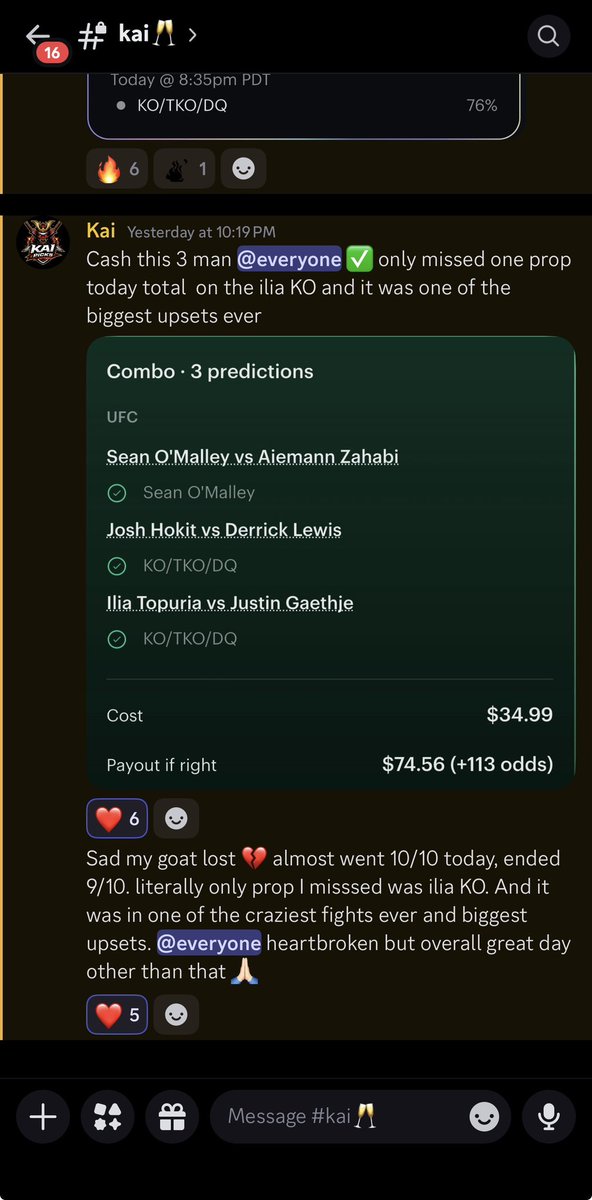 premiumpicksx's tweet photo. @Kaipicksx LEGENDARY run tonight for #UFCFREEDOM250 🥂 🇺🇸 

came short for the COMPLETE sweep w/ one of the best fights &amp; upsets in UFC history being the only one to not green. 

#Gambling𝕏 #PremiumPicks #UFC #PrizePicks #Kalshi #Onyx #Underdog #Chalboard #MMA https://t.co/x6jdH9llQt