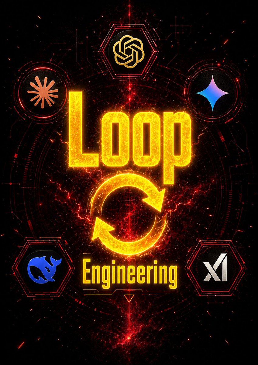 rlaope's tweet photo. The core of Loop Engineering is simple.

Instead of manually prompting the AI every turn with "do this now," "verify this," "write docs," or "create the next issue," you define a goal and let the AI iterate autonomously until it reaches the completion state.

To do this right, you need at least 6 core elements:

1. Automations: Automate execution, verification, follow-up tasks, and state updates.

2. Worktrees: Isolate tasks for safe experimentation without breaking the main branch.

3. Skills: Turn repetitive workflows like code review, QA, documentation, and refactoring into reusable execution units.

4. Plugins/Connectors: Hook into real-world tools like GitHub, Linear, browsers, and external APIs.

5. Sub-agents: Instead of one agent doing everything sequentially, distribute roles like reviewer, implementer, QA, and researcher for parallel evaluation.

6. Memory: Store decisions, rationale, changes, verification results, and follow-up issues so context outlives a single chat session.

For example, consider this goal:
> Improve the current dashboard so real users can actually understand it. Iterate through UX review, bug fixes, visual QA, doc updates, and issue organization until users can instantly judge what is happening, what to read, and what to do next from a single screen.

This is not simply "fix the dashboard UI."
It is a loop that drives product quality to a definitive state of completion.

The loop interprets the goal, asks clarifying questions to set baselines if necessary, then implements, reviews, and tests in an isolated workspace. If it fails, it revises. Outputs are saved as a human-readable Wiki and a machine-readable Memory. Finally, it isolates remaining tasks into new issues and verifies the stopping criteria.

The key takeaway: AI is not replacing the engineer.

The system takes over the repetitive prompting loop, while the engineer remains entirely responsible for goals, judgment, verification, and direction.

Build the loop, stay the engineer.

If you want to get a practical feel for this, I recommend checking out this repository: https://t.co/jURb6jH9B5