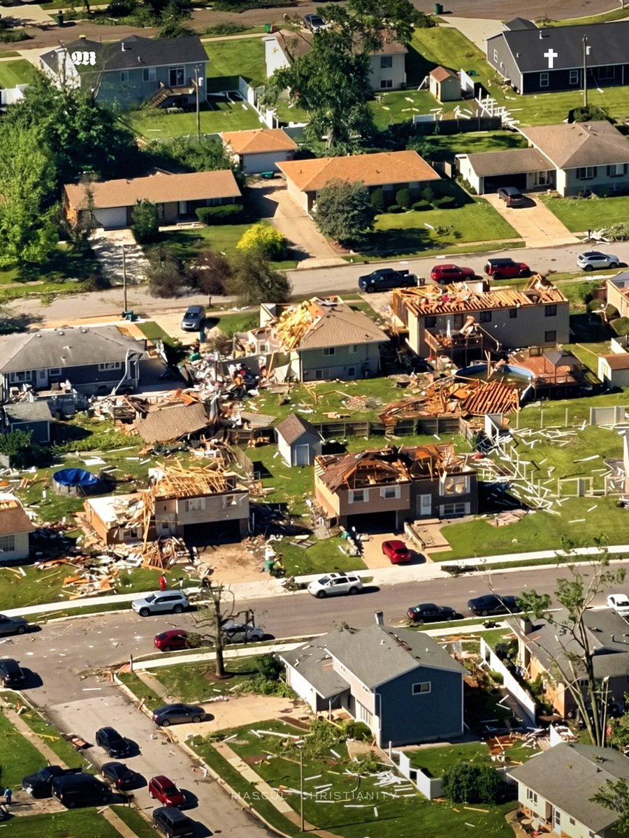 masculchristian's tweet photo. Following a destructive EF-2 tornado in Indiana, a crucifix that remained standing untouched amid the devastation has become a powerful symbol of hope.

#Tornado #Indiana #Jesus #Cross #Christianity https://t.co/2jUE3QBxXF