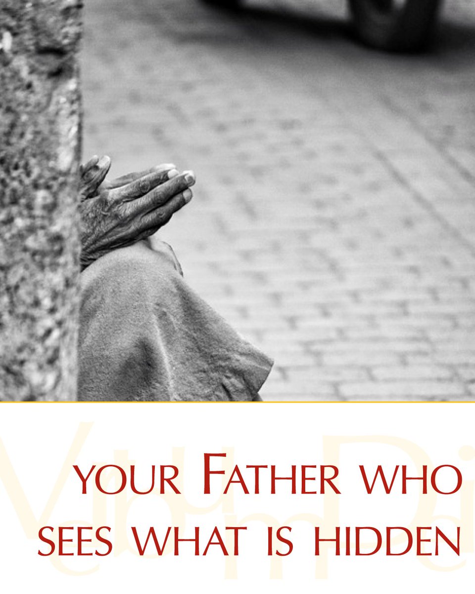 VaticanNews's tweet photo. Gospel of the Day (Matthew 6,1-6.16-18)

"But when you pray, go to your inner room, close the door, and pray to your Father in secret. And your Father who sees in secret will repay you. When you fast, do not look gloomy like the hypocrites. They neglect their appearance, so that they may appear to others to be fasting. Amen, I say to you, they have received their reward."

https://t.co/JoxRX3zcH9