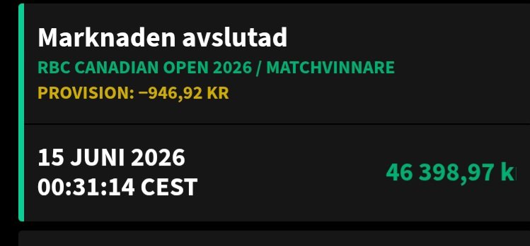 MagicStocker's tweet photo. Lukrativ natt med bet på Bud Cauley pre tournament och sedan lite småbets som gick in iom sveriges vinst. Go börsöppning också. https://t.co/b5I35a5cq6