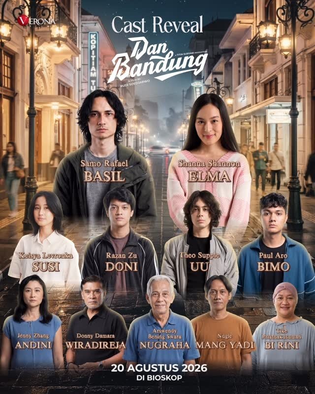 abiyyukesna_'s tweet photo. LIST NAMA-NAMA FILM LAYAR LEBAR PAUL ARO

1. Dan Bandung 

Nama Pemeran : Bimo
Genre : Romansa
Penulis Naskah : Titien Wattimena
Sutradara : Rudi Soedjarwo
Produksi : Verona Films
Rilis : 20 Agustus 2026 https://t.co/Xvle9aiMrd