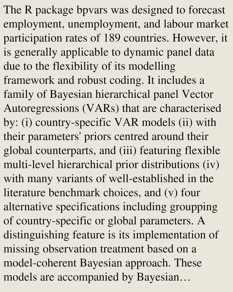 eBlogs's tweet photo. Forecasting with Bayesian Panel Vector Autoregressions Using the R Package bpvars

Miguel Sanchez-Martinez, Tomasz Woźniak
https://t.co/wv2JSojycR [𝚎𝚌𝚘𝚗.𝙴𝙼 𝚜𝚝𝚊𝚝.𝙲𝙾] https://t.co/MDkMvyuo1g