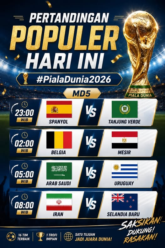 NowgoalScore's tweet photo. #𝐏𝐢𝐚𝐥𝐚𝐃𝐮𝐧𝐢𝐚𝟐𝟎𝟐𝟔 🏆
𝐌𝐃𝟓 ⏳
𝟐𝟑:𝟎𝟎 | 𝐒𝐩𝐚𝐧𝐲𝐨𝐥 𝐯 𝐓𝐚𝐧𝐣𝐮𝐧𝐠 𝐕𝐞𝐫𝐝𝐞
𝟎𝟐:𝟎𝟎 | 𝐁𝐞𝐥𝐠𝐢𝐚 𝐯 𝐌𝐞𝐬𝐢𝐫
𝟎𝟓:𝟎𝟎 | 𝐀𝐫𝐚𝐛 𝐒𝐚𝐮𝐝𝐢 𝐯 𝐔𝐫𝐮𝐠𝐮𝐚𝐲
𝟎𝟖:𝟎𝟎 | 𝐈𝐫𝐚𝐧 𝐯 𝐒𝐞𝐥𝐚𝐧𝐝𝐢𝐚 𝐁𝐚𝐫𝐮

FOLLOW NOWGOAL~ https://t.co/KtzNUyso15 https://t.co/sCMWhv4oXz
