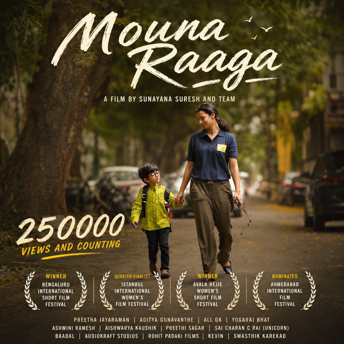Prajwal_Tweetz's tweet photo. Award-winning Kannada short film #MounaRaga has now crossed 250K views on YouTube! 

With recognition at film festivals, multiple awards, and overwhelming love from audiences, Mouna Raga continues its successful journey ❤️

#Sandalwood #KFI https://t.co/Q6SYGwQAes