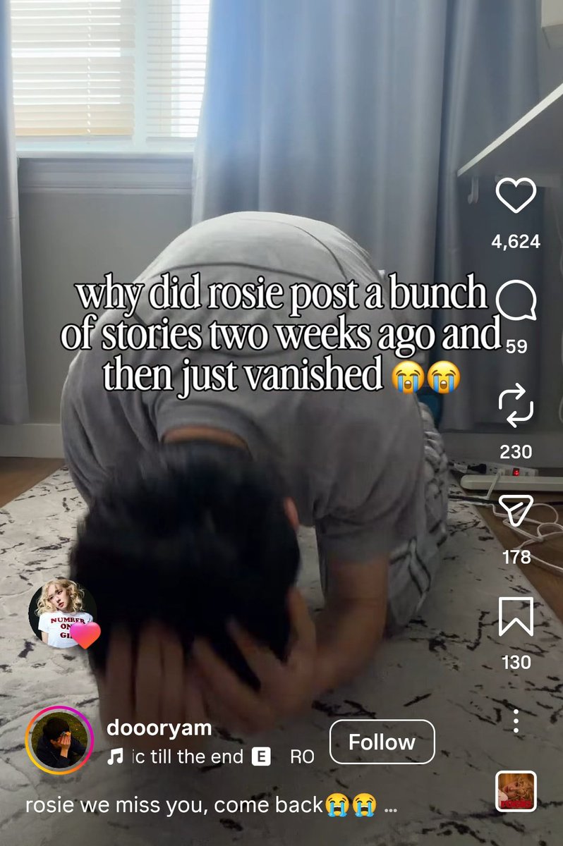 RoseanneBase's tweet photo. rosie liked this reel on instagram, she knows we are missing her 😭 https://t.co/1jjRECKnr9