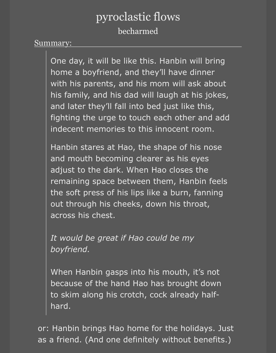 plasticbeez's tweet photo. One of my favourite fics, cannot rec this enough! https://t.co/KyL8ezLKCH