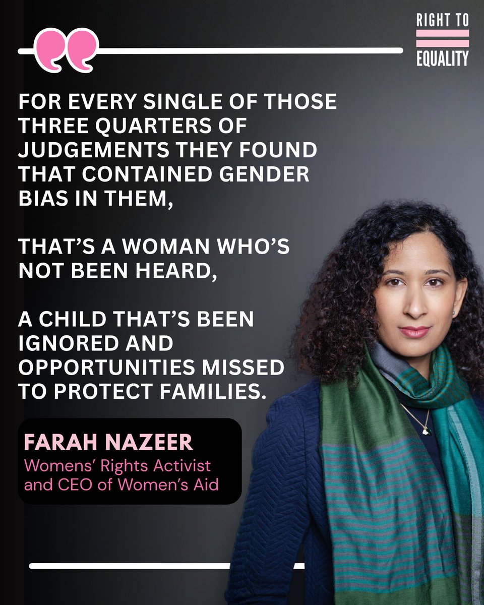 Right2Equality's tweet photo. (1/2) We were honoured to have Farah Nazeer, CEO of @womensaid , join us at the launch of our new report, ‘Scratching the Surface’, to speak on judicial bias and why this issue can no longer be overlooked. https://t.co/l60kzA7ehm