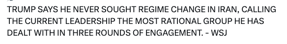 Phastidio's tweet photo. Raggiunto l'accordo per trovare un accordo. Calcio elettorale di Trump alla lattina di Hormuz, resta la variabile Israele, con Netanyahu grande sconfitto. I due clown avevano sbandierato il regime change, ora leggiamo cose del genere: https://t.co/5V62lnvPkv