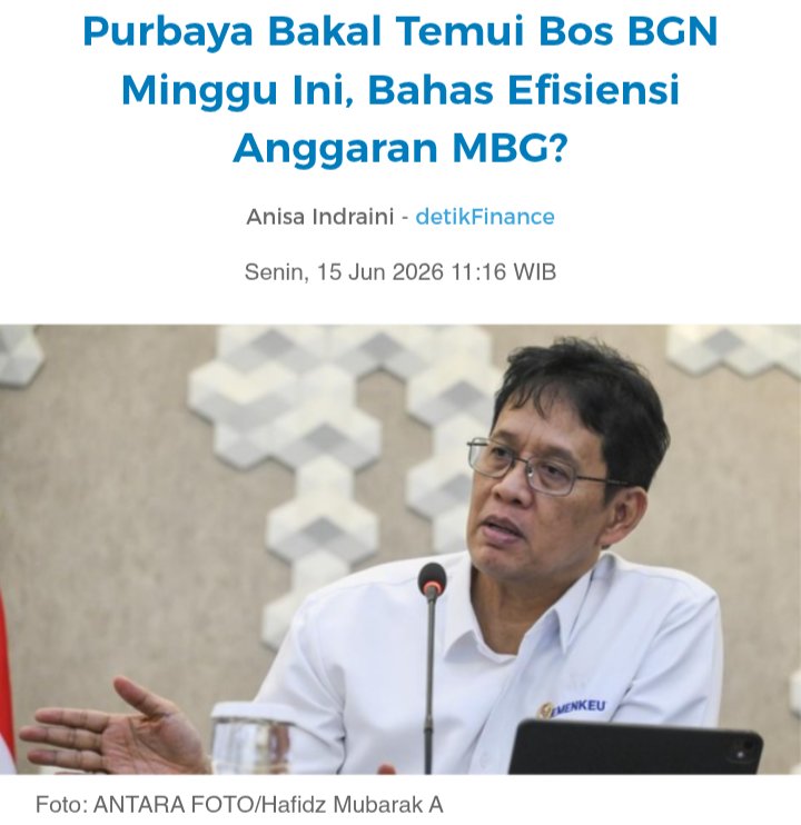 sipalingAB's tweet photo. Purbaya bakal ketemu Bos BGN minggu ini...
Topiknya? Efisiensi anggaran MBG yang lagi 'bocor' Rp 1 T per bulan.
Dapur SPPG kebanyakan, target 21.000 malah jadi 27.877 titik.
Zulhas aja bilang pemborosan gede banget. Tapi Purbaya bilang... 'belum tentu bahas efisiensi, cuma ketemu biasa'
Apa yang sebenarnya mau dibahas di pertemuan ini?