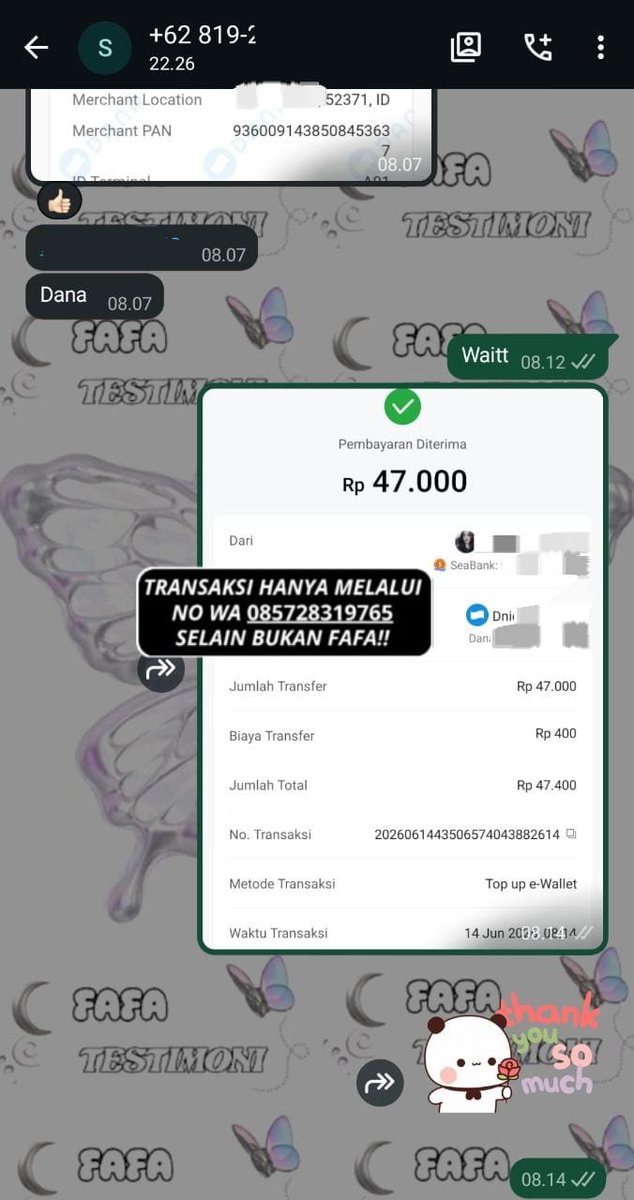 soheelysm's tweet photo. Convert cv dana ke dana 
Convert cv gopay ke BCA 
Convert cv dana ke gopay 
Convert cv ovo ke shopeepay 

WA aja ya kackk https://t.co/3ZEP5qoGx2
