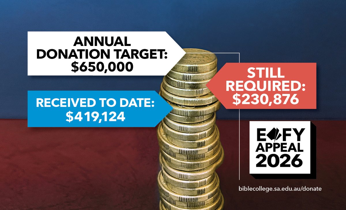 BibleCollege024's tweet photo. If you haven't yet donated, and if you are able, would you consider making a tax deductible gift today to help us get across the line? You can donate easily and securely at https://t.co/S2ojBjFhGT
Thank you in advance from the whole Bible College SA community. https://t.co/pi7WagEetd