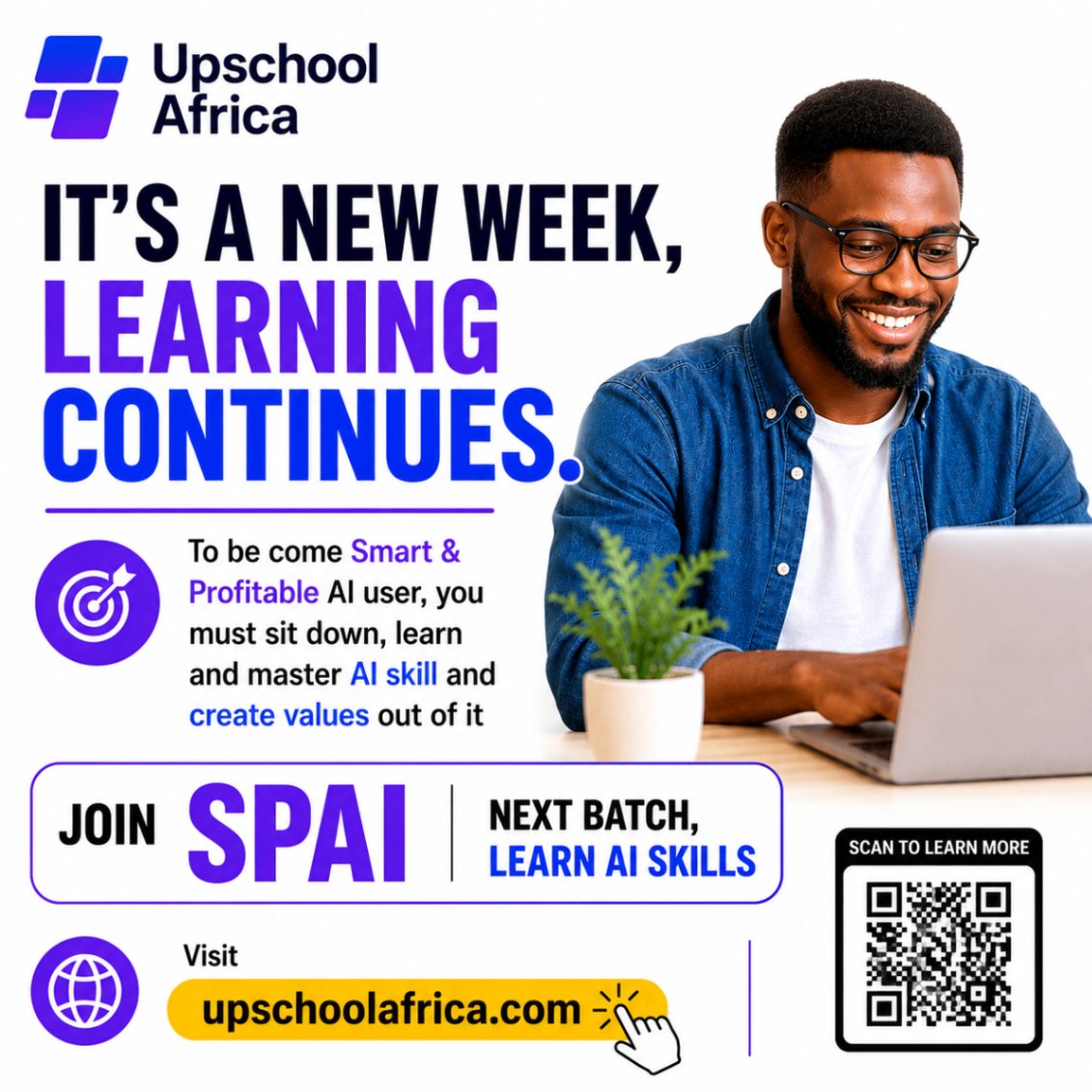thinkseun's tweet photo. New week, learning continues. To become a Smart &amp; Profitable AI User, you must sit down, learn and master AI skills. Then, create values out of it

Don't overthink, you can make fortune out of the AI wave now if you are READY 

Join SPAI Program next batch at https://t.co/z6Rq3e3efl